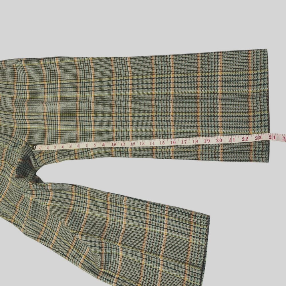 Sisley Womens 42 Small Green Plaid 25 % Wool Blend Cropped Pants Boho Retro Chic - Picture 15 of 16
